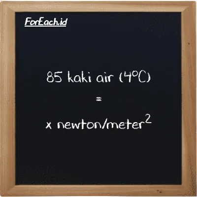 Contoh konversi kaki air (4<sup>o</sup>C) ke newton/meter<sup>2</sup> (ftH2O ke N/m<sup>2</sup>)